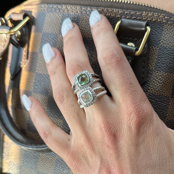 DY Petite Albion Ring with Prasiolite & Diamonds - Picture 1 of 16
